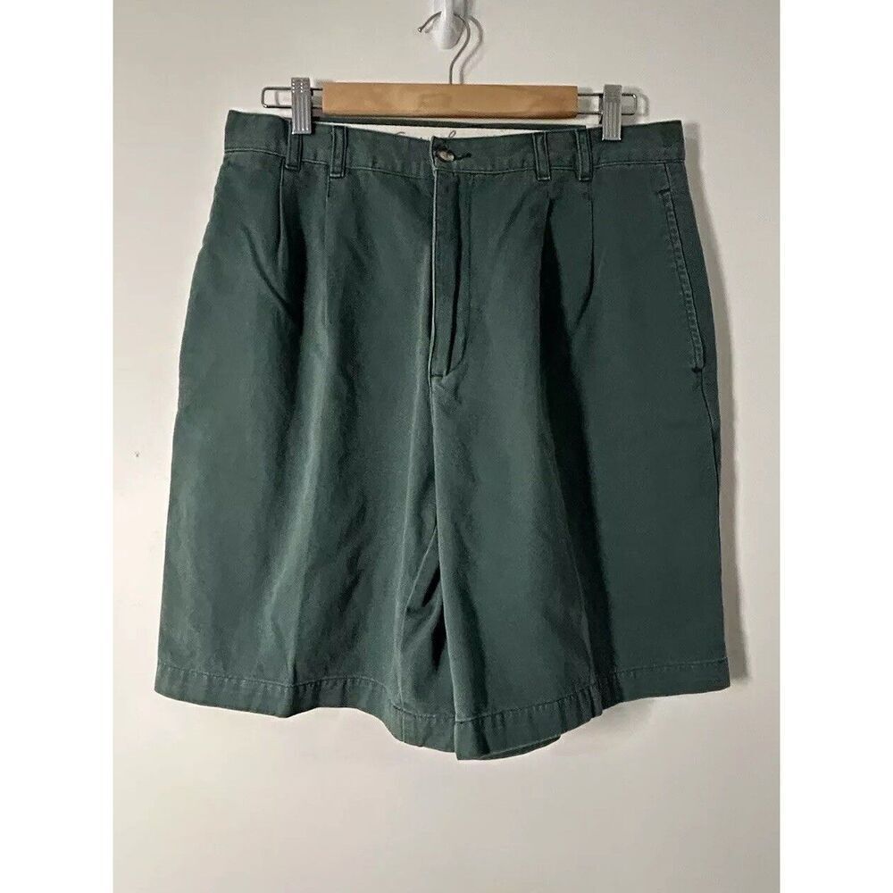 Geoffrey Beene Easy Pieces Pleated Front Shorts Size 32 Men’s Green New